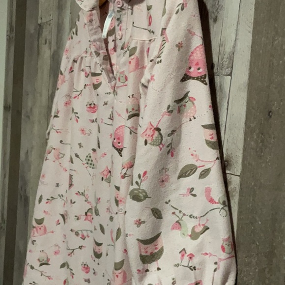 Pottery Barn Kids Long-sleeve Nightgown Girls Size 6 Pink Owl - Picture 5 of 8